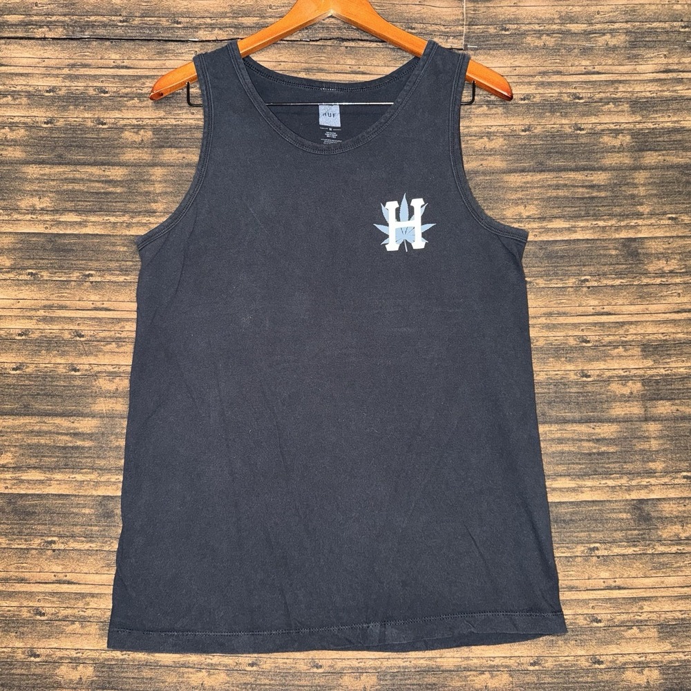 HUF Black Tank Top Muscle Shirt Men's Size M Skate Streetwear Grunge